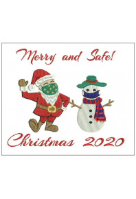 Chr095 - Santa and snowman Christmas 2020  2 sizes